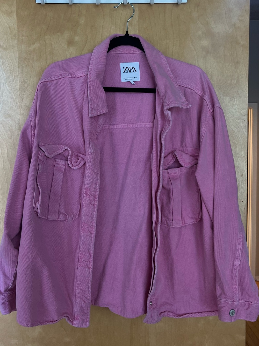 ZARA Pink Cotton Utility Jacket